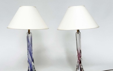 TABLE LAMPS STRATHEARN, a set of two, Murano style twisted g...