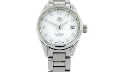 TAG HEUER - a Carrera bracelet watch. Stainless steel case with exhibition case back. Case width