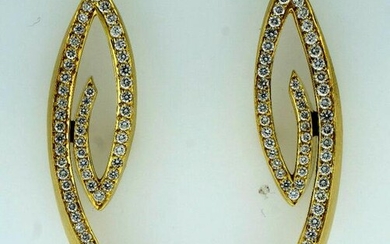 THIERRY VENDOME PARIS 18K YELLOW GOLD DIAMOND EARRINGS
