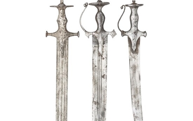 THREE INDIAN SWORDS (TALWAR), 19TH CENTURY