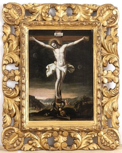 TUSCAN SCHOOL, LATE 16th CENTURY Christ crucifixed Oil on panel,...