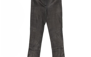 SOLD. Theory: A pair of black leather pants with belt loops and closure with a zipper and two clasps. Size 0. – Bruun Rasmussen Auctioneers of Fine Art