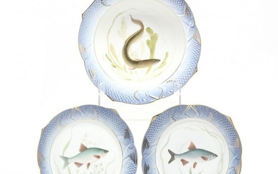 Three Royal Copenhagen Fish Plates