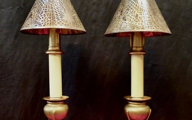 Tiffany Studios pair of Candle Lamps