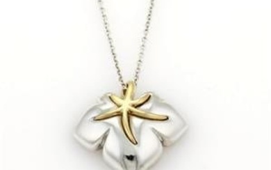 Tiffany & Co. Starfish Pendant Sterling 18k Gold IVY Leaf Necklace