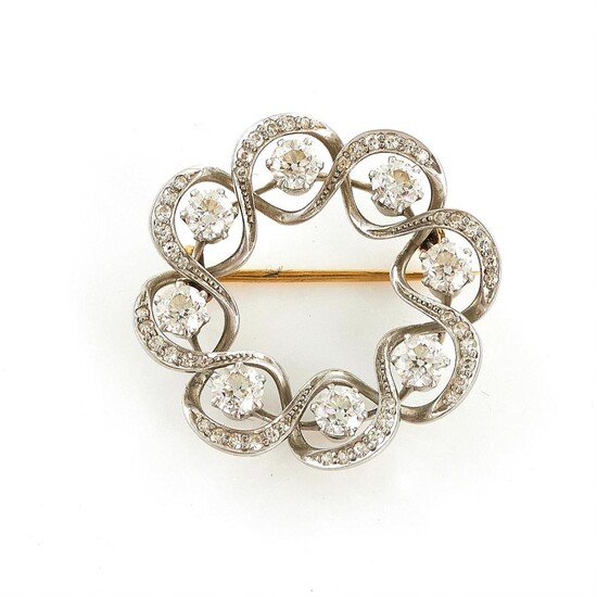 Tiffany & Co platinum and diamond circle brooch
