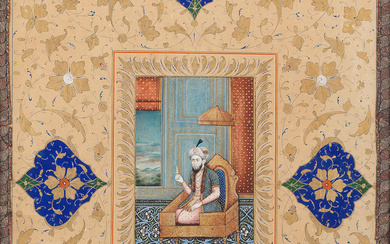 Timur enthroned on a palace terrace Delhi, circa 1900