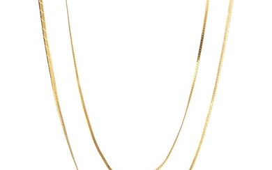 Two Italian Gold Necklaces in 14K