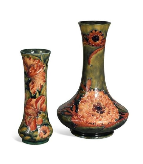 Two Moorcroft Spanish pattern vases