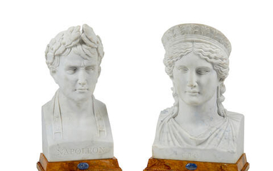 Two Neoclassical Style Carved Marble Busts