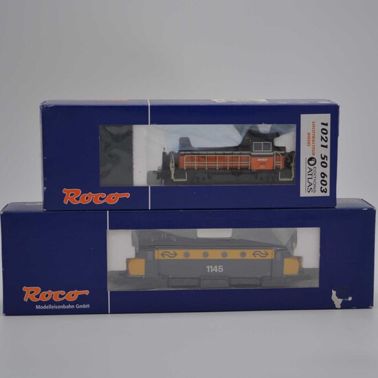 Two Roco HO gauge model railway diesel locomotives