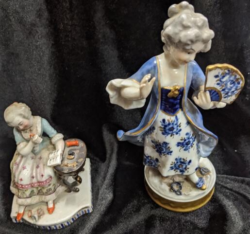 Two porcelain figures: one by Volkstedt and one in the