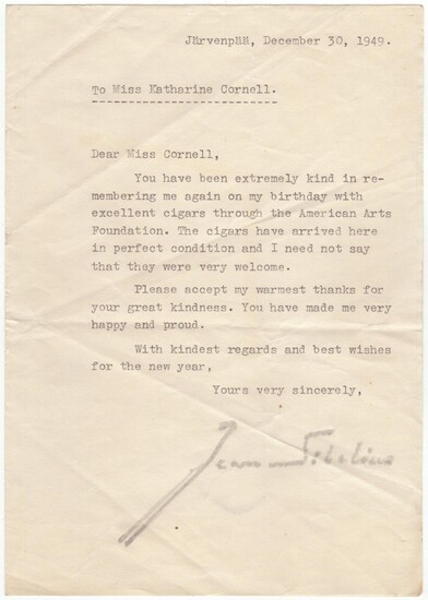 Typed letter signed