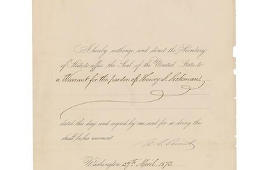 U. S. Grant Document Signed as President