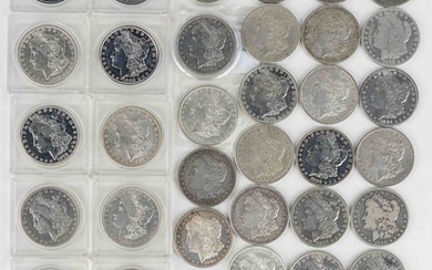 UNITED STATES SILVER MORGAN DOLLAR COINS, LOT OF 40