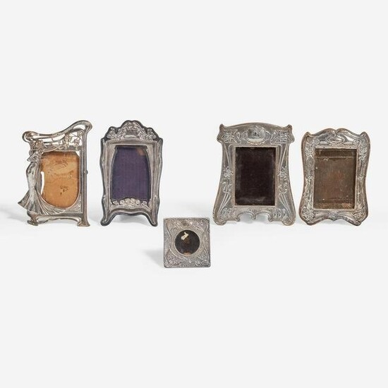 Various Collection of Five Art Nouveau Picture Frames, England and Germany, circa 1900-1910