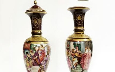 Very Fine Pair of Royal Vienna Vases/Urns
