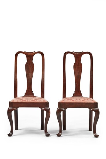 Very Rare Pair of Queen Anne Mahogany Side Chairs, Norwich, Connecticut, Circa 1755