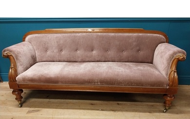Victorian mahogany and upholstered three seater sofa raised ...