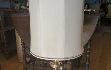 Vintage Brass Stiffel Mid-Century Table Lamp & Shade