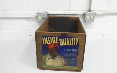 Vintage Inside Quality Black Americana Fruit Crate