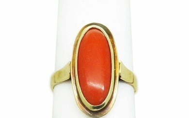 Vintage Italian Coral 14kt Gold Ring