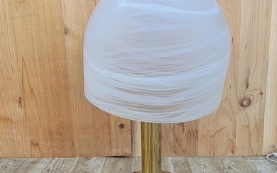 Vintage Italian Deco Table Lamp with Frosted Glass Shade