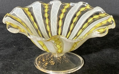 Vintage MURANO Art Glass Scalloped Trinket Dish