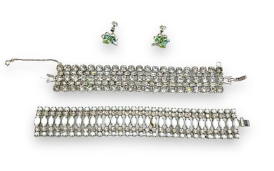 Vintage Sparkling Rhinestone Bracelets and Earrings