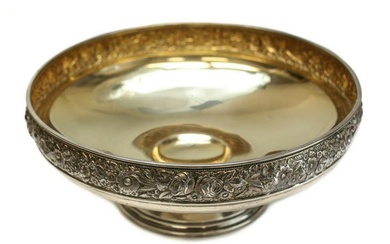 Whiting Sterling Silver Gilt Wash Footed Bowl #692