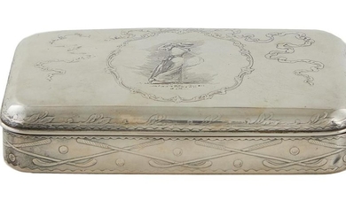 Whiting silver golf-themed box, for J.E. Caldwell & Co