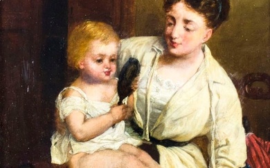 William Oliver (France,UK,1823-1901) oil painting antique