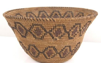 Yokut polychrome Rattlesnake basket