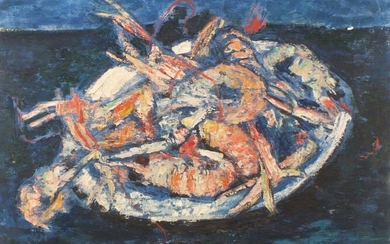 Yvonne MOTTET (French 1906-1968) Langoustine on a Plate, Oil...