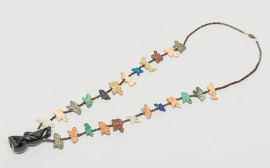 Zuni Jet & Gemstone Necklace