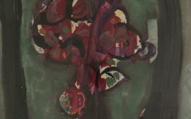Zvi Mairovich (1911-1974) - Flowers, Gouache on Paper.