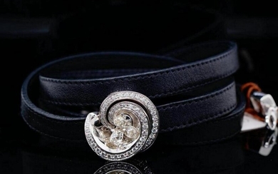 de Grisogono 2.90ctw Diamond, 18K & Leather Bracelet