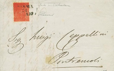 lettera con testo da Parma a Pontremoli del 24.1.1855 con...