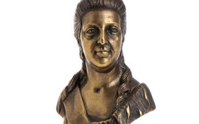 piccolo busto in bronzo di Caterina di Russia h 9