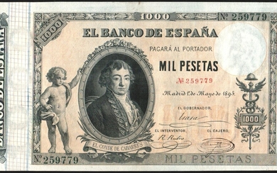 1 de mayo de 1895. 1.000 pesetas. EBC+. Muy buen ejemplar