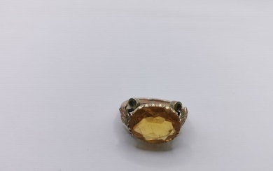 10 kt. Yellow gold - Ring - 5.86 ct Citrines