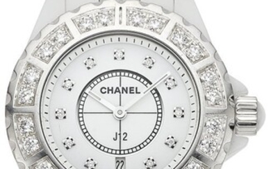 10031: Chanel Diamond, Ceramic, Stainless Steel J12 Wat