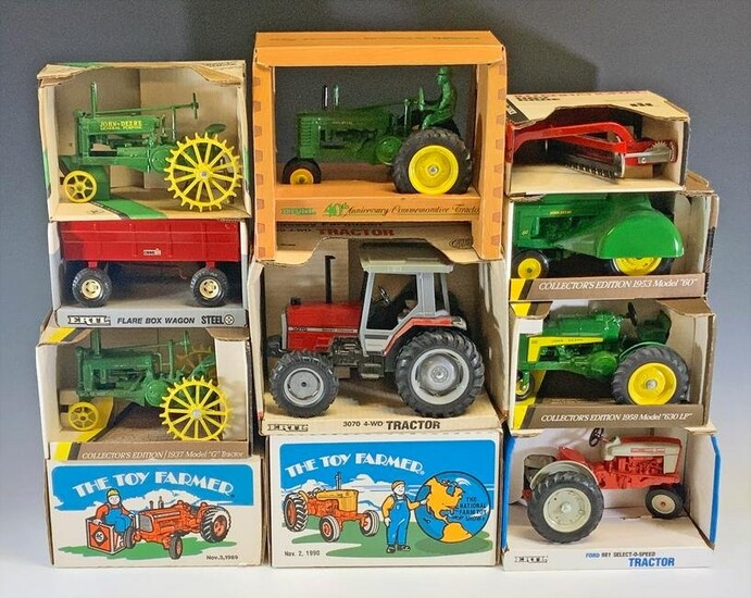 11 Boxed Ertl Farm Toys, John Deere, Case, Ford