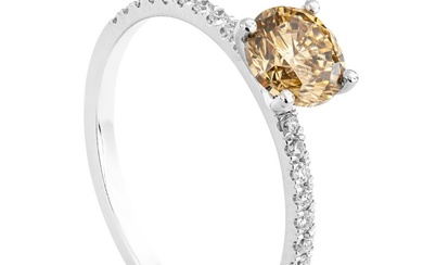 1.21 tcw SI1 Diamond Ring - 14 kt. White gold - Ring - 1.01 ct Diamond - 0.20 ct Diamonds - No Reserve Price
