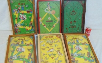 6 vintage pinball, Poosh-M-Up games, Rodeo, Baseball