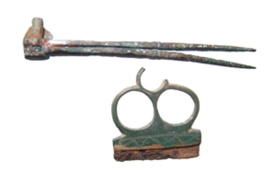 A Roman fire starter and compass/divider