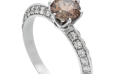 1.39 tcw Diamond Ring - 14 kt. White gold - Ring - 0.97 ct Diamond - 0.42 ct Diamonds - No Reserve Price