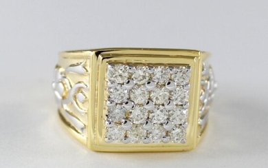 14 K / 585 Yellow Gold Men's Diamond Ring