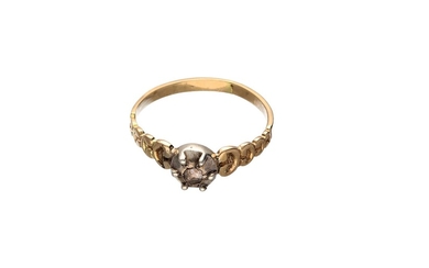 (-), 14-kt Bicolor gouden ring gezet met een...