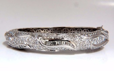 14.02ct natural diamonds eternity encrusted bangle bracelet 18kt +